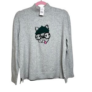 NWT Loft French Bulldog Mock Neck Sweater – Large
